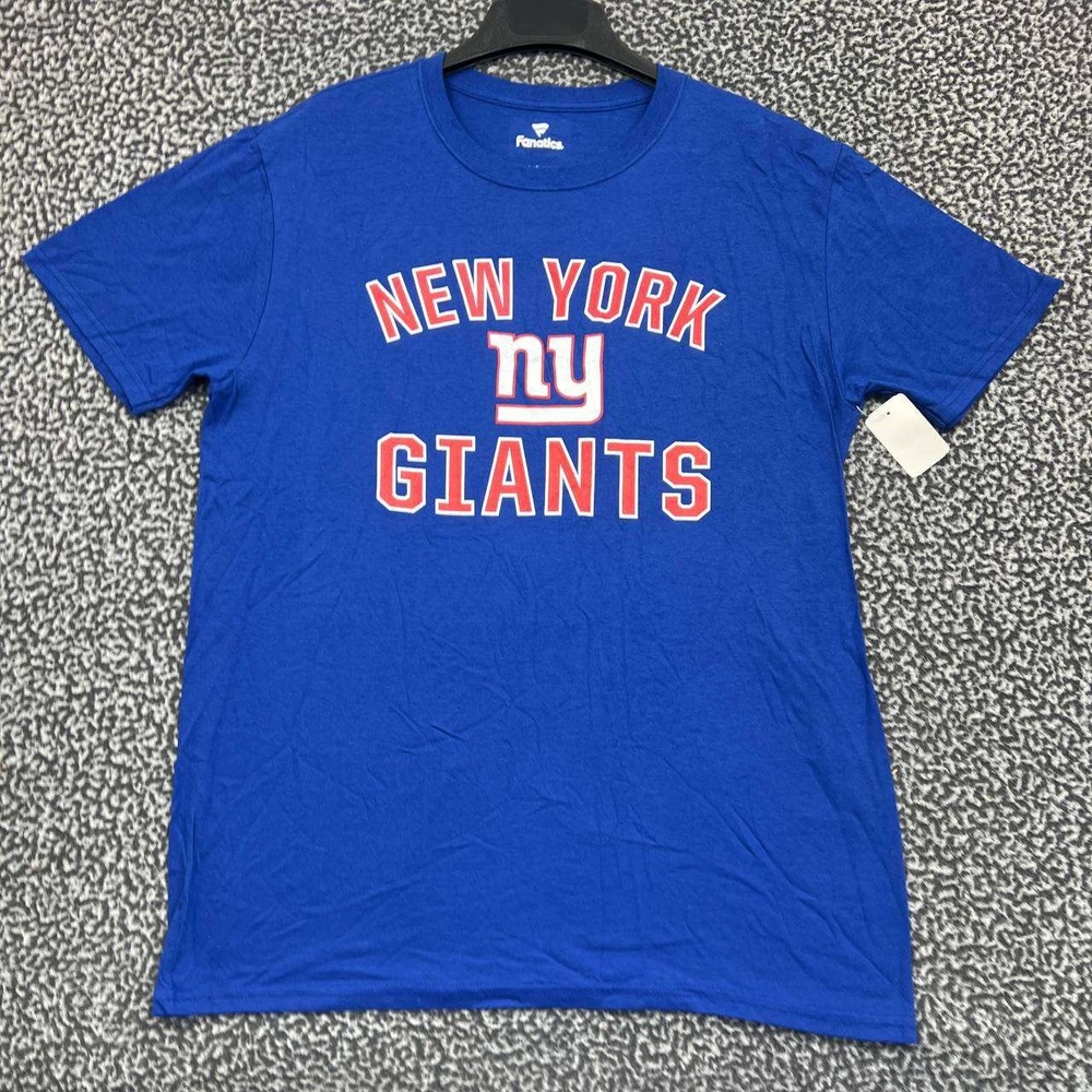 New York Giants Shirt Men Large Blue Fanatics Short Sleeve Crew Neck New L